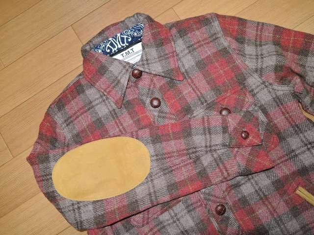 新品TMTチェック柄ウールジャケットSショートコートキルティング < ブランド 新品TMTチェック柄ウールジャケットSショートコートキルティング < ブランドの