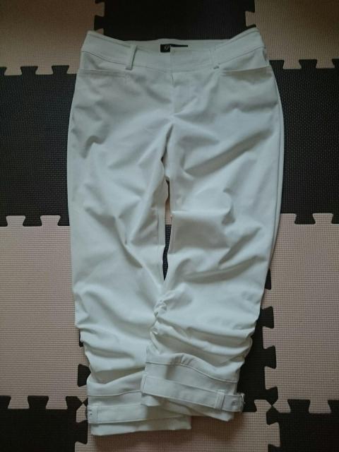 LINK IT ALL Premium☆裾クシュ クロップド丈パンツ★ホワイト☆リンクイットオール★ < 女性ファッション  LINK IT ALL Premium☆裾クシュ クロップド丈パンツ★ホワイト☆リンクイットオール★ < 女性ファッションの