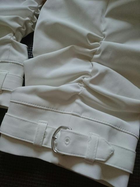 LINK IT ALL Premium☆裾クシュ クロップド丈パンツ★ホワイト☆リンクイットオール★ < 女性ファッション  LINK IT ALL Premium☆裾クシュ クロップド丈パンツ★ホワイト☆リンクイットオール★ < 女性ファッションの