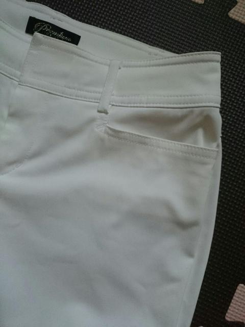 LINK IT ALL Premium☆裾クシュ クロップド丈パンツ★ホワイト☆リンクイットオール★ < 女性ファッション  LINK IT ALL Premium☆裾クシュ クロップド丈パンツ★ホワイト☆リンクイットオール★ < 女性ファッションの