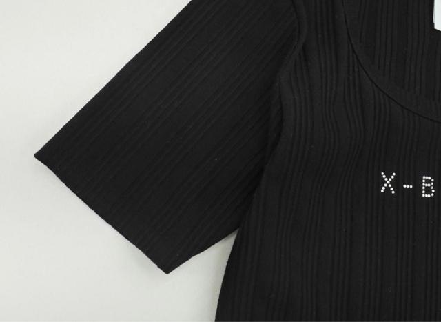 美品☆X-girl(エックスガール)ラインストーンロゴ半袖カットソー☆ < ブランド 美品☆X-girl(エックスガール)ラインストーンロゴ半袖カットソー☆ < ブランドの