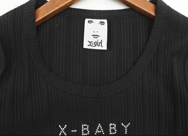 美品☆X-girl(エックスガール)ラインストーンロゴ半袖カットソー☆ < ブランド 美品☆X-girl(エックスガール)ラインストーンロゴ半袖カットソー☆ < ブランドの