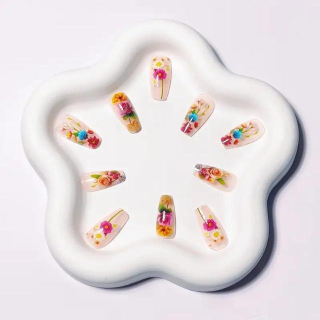 超お買い得490円★24個の長い、艶のあるバレエスタイルのネイルアート、生花と蝶のデザイン - 取り外し可能 < 香水/コスメ/ネイル  超お買い得490円★24個の長い、艶のあるバレエスタイルのネイルアート、生花と蝶のデザイン - 取り外し可能 < 香水/コスメ/ネイルの