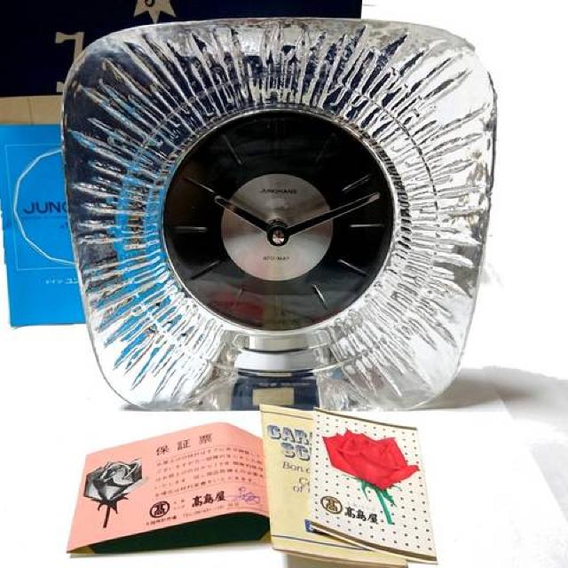 美品【箱・保証書付】ユンハンス クリスタル ドイツ製置時計 < インテリア/ライフ  美品【箱・保証書付】ユンハンス クリスタル ドイツ製置時計  < インテリア/ライフの