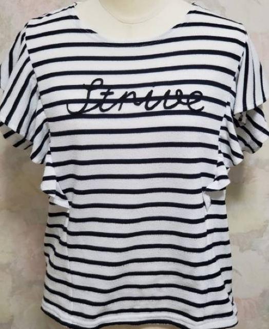 身幅ゆったりドルマン風ボーダーカットソー/M・白×黒 < キッズ/ベビー  身幅ゆったりドルマン風ボーダーカットソー/M・白×黒  < キッズ/ベビーの