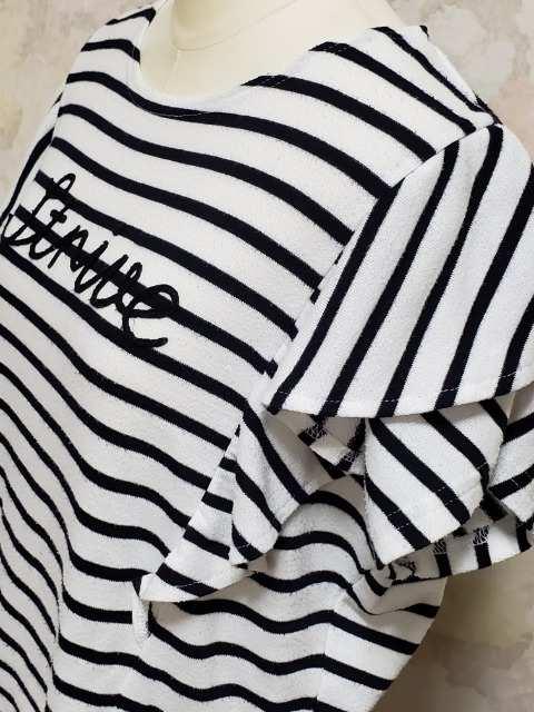 身幅ゆったりドルマン風ボーダーカットソー/M・白×黒 < キッズ/ベビー  身幅ゆったりドルマン風ボーダーカットソー/M・白×黒 < キッズ/ベビーの