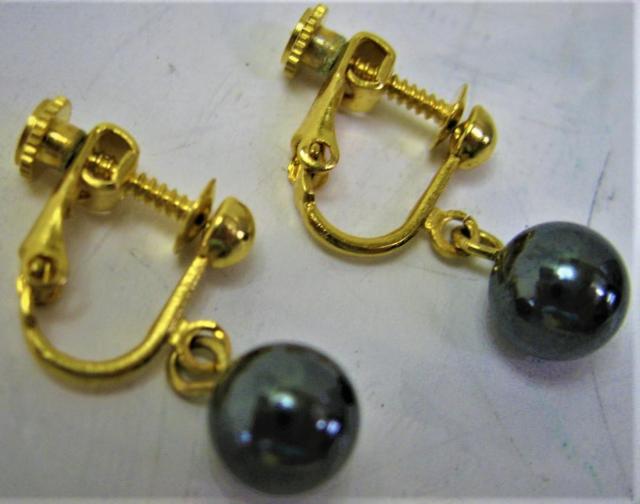 アクセサリー イヤリング パワーストン ヘマタイト 約 8mm バネ式ぶら下がり < 女性アクセサリー/時計  アクセサリー イヤリング パワーストン ヘマタイト 約 8mm バネ式ぶら下がり < 女性アクセサリー/時計の