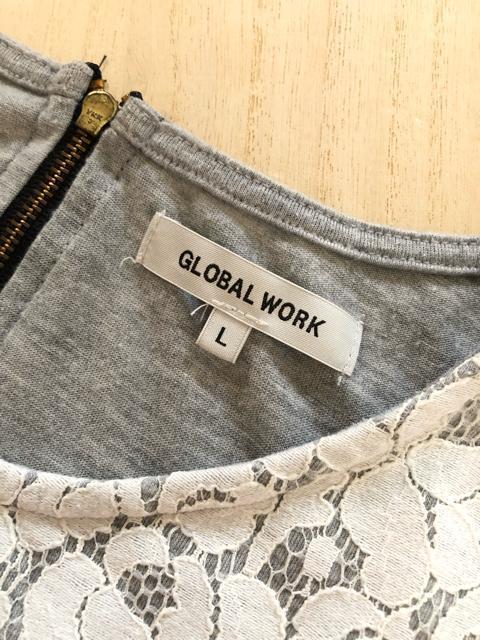 グローバルワーク 前面レース 背中ファスナー カットソー L < ブランド グローバルワーク 前面レース 背中ファスナー カットソー L < ブランドの