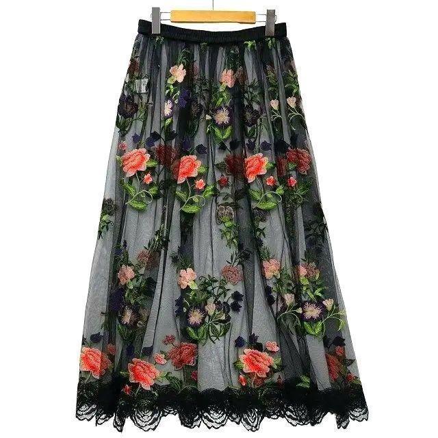 4298 SHIZUKA KOMURO/コムロシズカ/シズカコムロ/コムロシヅカ/シヅカコムロ/刺繍チュールフレアロングスカート < ブランド 4298 SHIZUKA KOMURO/コムロシズカ/シズカコムロ/コムロシヅカ/シヅカコムロ/刺繍チュールフレアロングスカート < ブランドの