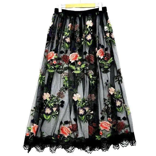 4298 SHIZUKA KOMURO/コムロシズカ/シズカコムロ/コムロシヅカ/シヅカコムロ/刺繍チュールフレアロングスカート < ブランド 4298 SHIZUKA KOMURO/コムロシズカ/シズカコムロ/コムロシヅカ/シヅカコムロ/刺繍チュールフレアロングスカート < ブランドの