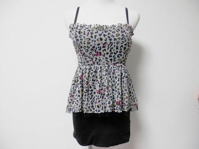 グレーマルチカラーヒョウ柄黒ペプラムチュニックキャミスーツ < ブランド グレーマルチカラーヒョウ柄黒ペプラムチュニックキャミスーツ < ブランドの