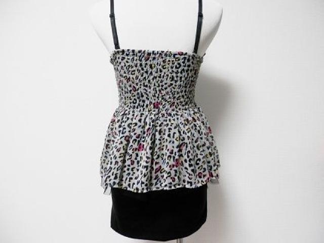 グレーマルチカラーヒョウ柄黒ペプラムチュニックキャミスーツ < ブランド グレーマルチカラーヒョウ柄黒ペプラムチュニックキャミスーツ < ブランドの