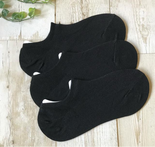 シンプル レディース ベリーショートソックス 黒 3足セット 靴下 < 女性ファッション  シンプル レディース ベリーショートソックス 黒 3足セット 靴下  < 女性ファッションの