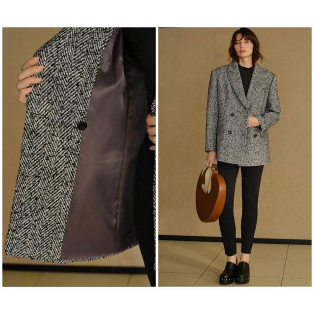 白黒灰色グレーテーラードジャケットアウターシーインSHEINMOTFSTUDIOピークカラーヘリンボーンピージャケットトラッド < 女性ファッション 白黒灰色グレーテーラードジャケットアウターシーインSHEINMOTFSTUDIOピークカラーヘリンボーンピージャケットトラッド < 女性ファッションの