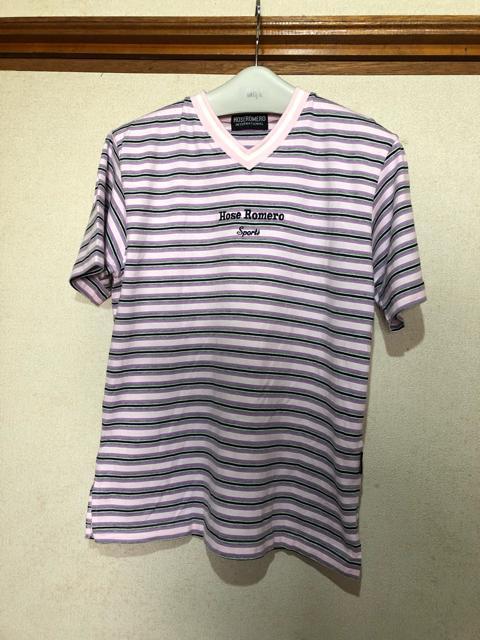 HOSEROMERO Vネック ボーダーTシャツ M〜L < 女性ファッション  HOSEROMERO Vネック ボーダーTシャツ M〜L  < 女性ファッションの