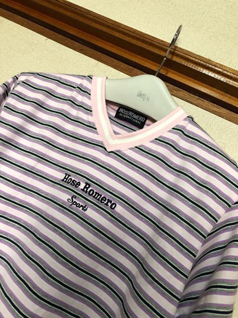 HOSEROMERO Vネック ボーダーTシャツ M〜L < 女性ファッション  HOSEROMERO Vネック ボーダーTシャツ M〜L < 女性ファッションの