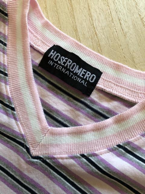 HOSEROMERO Vネック ボーダーTシャツ M〜L < 女性ファッション  HOSEROMERO Vネック ボーダーTシャツ M〜L < 女性ファッションの