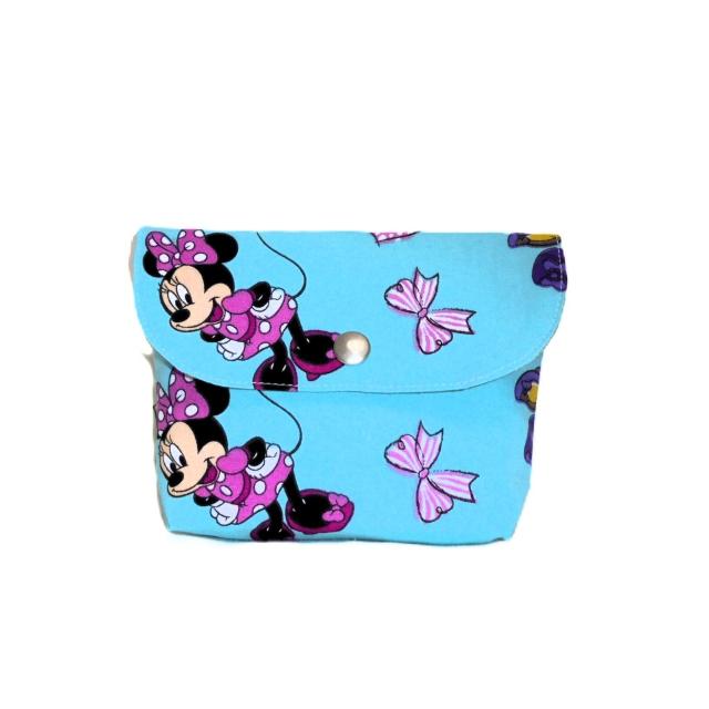 ◆ミニーマウス◆ミニーちゃん×ブルー地◆被せ蓋ポーチ < 女性ファッション ◆ミニーマウス◆ミニーちゃん×ブルー地◆被せ蓋ポーチ < 女性ファッションの