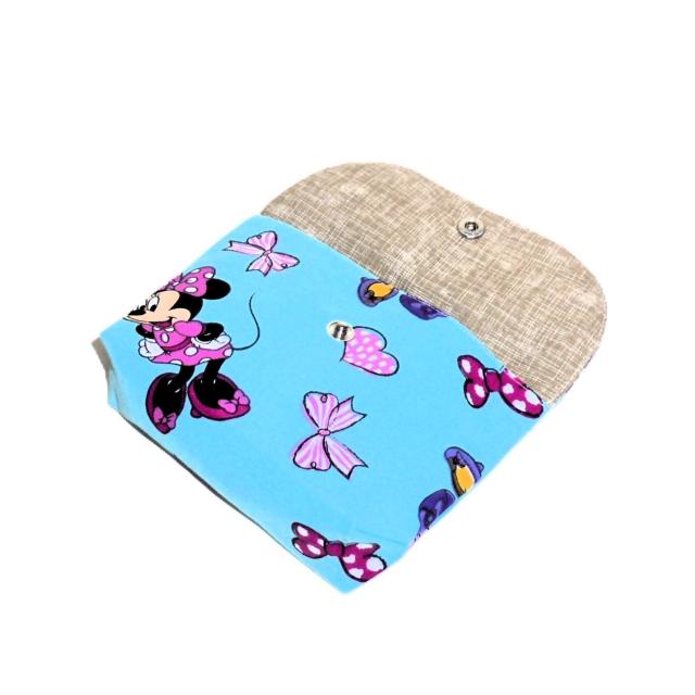 ◆ミニーマウス◆ミニーちゃん×ブルー地◆被せ蓋ポーチ < 女性ファッション ◆ミニーマウス◆ミニーちゃん×ブルー地◆被せ蓋ポーチ < 女性ファッションの