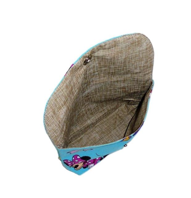 ◆ミニーマウス◆ミニーちゃん×ブルー地◆被せ蓋ポーチ < 女性ファッション ◆ミニーマウス◆ミニーちゃん×ブルー地◆被せ蓋ポーチ < 女性ファッションの