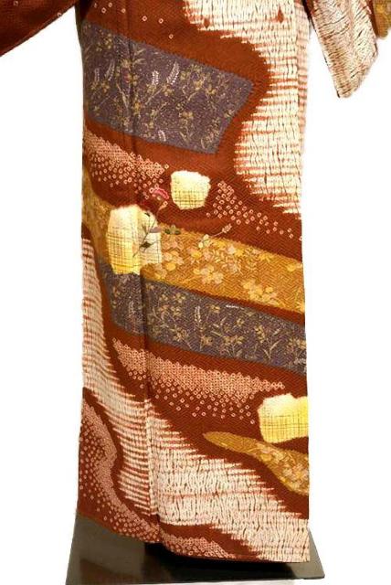 訪問着 中古 着物 送料無料 最高峰 未使用品 金彩 シシュウ 杢目絞り 道長花文 身丈156.5cm 裄丈65cm T3657 < 女性ファッション 訪問着 中古 着物 送料無料 最高峰 未使用品 金彩 シシュウ 杢目絞り 道長花文 身丈156.5cm 裄丈65cm T3657 < 女性ファッションの