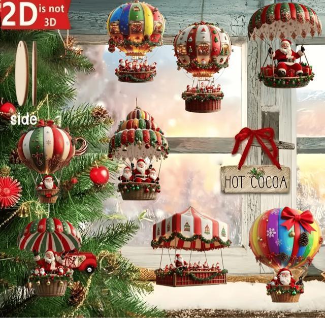 【新商品】【クリスマス特集】2D熱気球とサンタの木製オーナメント20個 - クリスマスツリー吊り下げ装飾 < インテリア/ライフ 【新商品】【クリスマス特集】2D熱気球とサンタの木製オーナメント20個 - クリスマスツリー吊り下げ装飾 < インテリア/ライフの