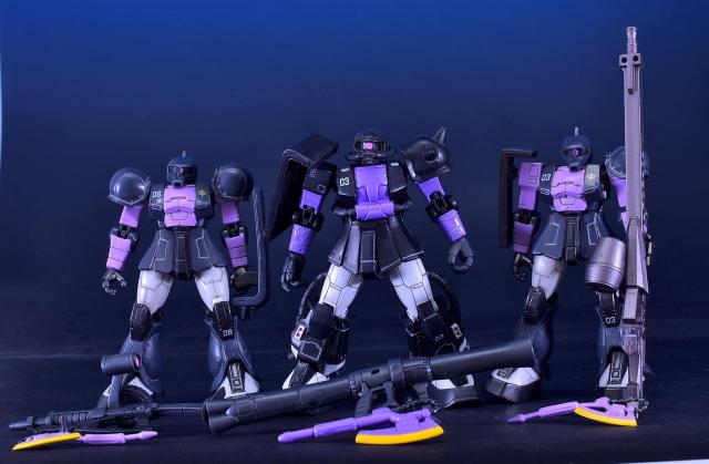 改造品 MIA 高機動型ザクU・ザクT 3体セット(黒い三連星仕様) < アニメ/コミック/キャラクター  改造品 MIA 高機動型ザクU・ザクT 3体セット(黒い三連星仕様) < アニメ/コミック/キャラクターの