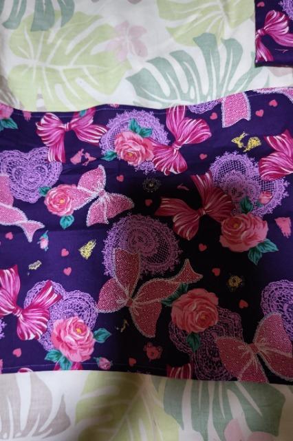 ★新品紫×薔薇リボンハートレースラメ入シンデレラ柄給食巾着袋&ランチョンマット3点セット < キッズ/ベビー ★新品紫×薔薇リボンハートレースラメ入シンデレラ柄給食巾着袋&ランチョンマット3点セット < キッズ/ベビーの