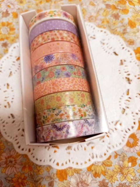 新品未開封☆箱入り花柄マスキングテープ10本セット☆ < インテリア/ライフ  新品未開封☆箱入り花柄マスキングテープ10本セット☆ < インテリア/ライフの
