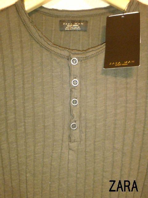□ZARA/ザラ 4Bストライプデザイン ヘンリー ロング Tシャツ/メンズ・S☆新品 < ブランド  □ZARA/ザラ 4Bストライプデザイン ヘンリー ロング Tシャツ/メンズ・S☆新品 < ブランドの