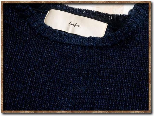 ファーファー 麻100%ニット 紺☆やや難 < ブランド ファーファー 麻100%ニット 紺☆やや難 < ブランドの