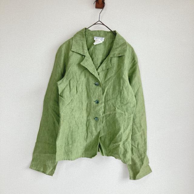 良品 agnes b 麻 リネン100% 薄手ジャケット 36 黄緑 フランス製 < 女性ファッション 良品 agnes b 麻 リネン100% 薄手ジャケット 36 黄緑 フランス製 < 女性ファッションの