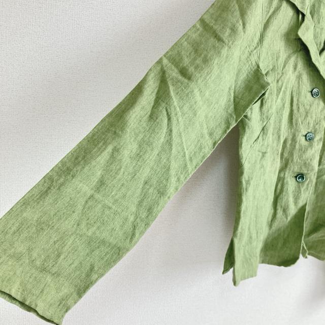 良品 agnes b 麻 リネン100% 薄手ジャケット 36 黄緑 フランス製 < 女性ファッション 良品 agnes b 麻 リネン100% 薄手ジャケット 36 黄緑 フランス製 < 女性ファッションの