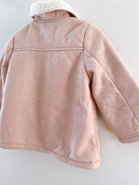 【cleamy chick】フェイクムートンコート 90cm ベビーアウター ピンク < キッズ/ベビー 【cleamy chick】フェイクムートンコート 90cm ベビーアウター ピンク < キッズ/ベビーの