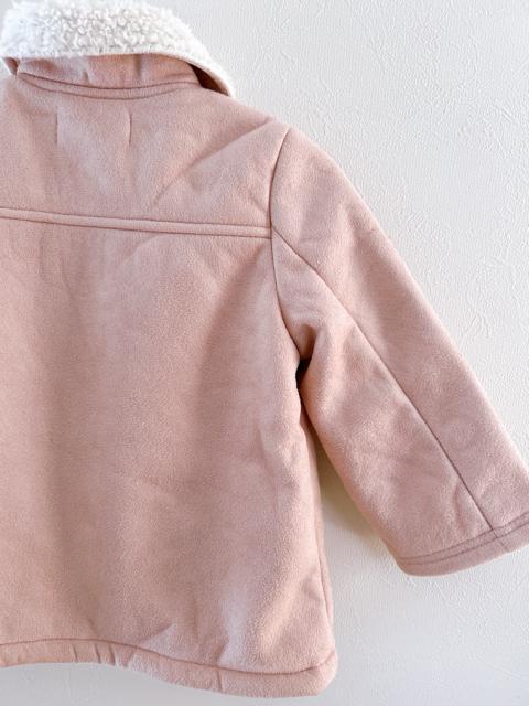 【cleamy chick】フェイクムートンコート 90cm ベビーアウター ピンク < キッズ/ベビー 【cleamy chick】フェイクムートンコート 90cm ベビーアウター ピンク < キッズ/ベビーの