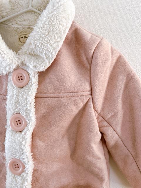 【cleamy chick】フェイクムートンコート 90cm ベビーアウター ピンク < キッズ/ベビー 【cleamy chick】フェイクムートンコート 90cm ベビーアウター ピンク < キッズ/ベビーの