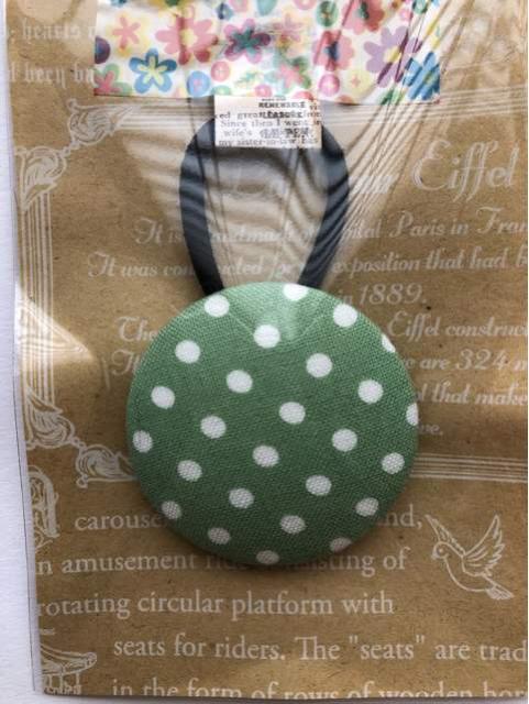 ハンドメイド ヘアゴム 特大 くるみボタン グリーン ドット 緑 < 女性ファッション  ハンドメイド ヘアゴム 特大 くるみボタン グリーン ドット 緑 < 女性ファッションの