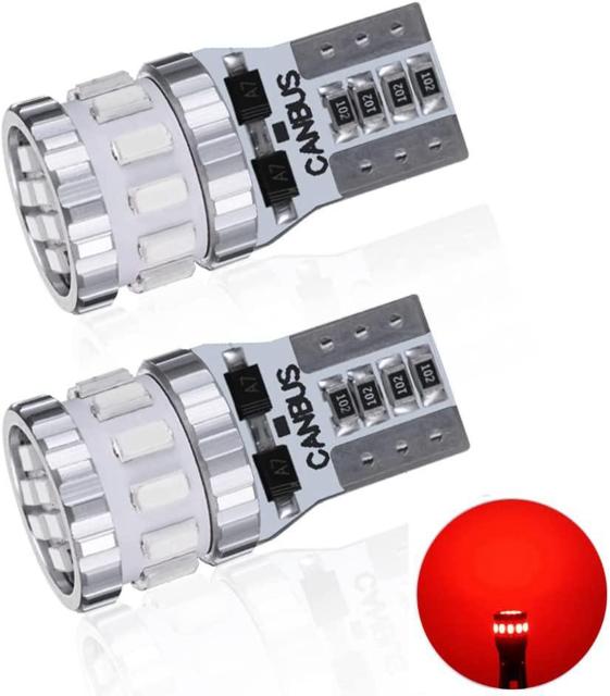 T10 LED レッド 爆光 2個 キャンセラー内蔵 3014LEDチップ18連 12V 車用 < 自動車/バイク T10 LED レッド 爆光 2個 キャンセラー内蔵 3014LEDチップ18連 12V 車用 < 自動車/バイク