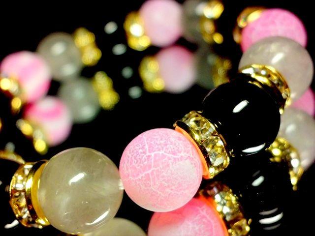 クラウディークォーツ§ピンクファイアーアゲート§オニキス§10ミリ§金ロンデル < 女性アクセサリー/時計 クラウディークォーツ§ピンクファイアーアゲート§オニキス§10ミリ§金ロンデル < 女性アクセサリー/時計の