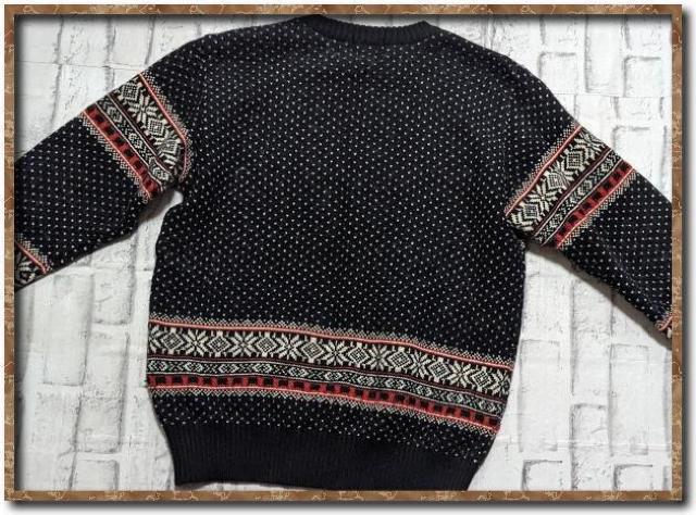 ケンショウアベ 刺繍入りジャガードニット 黒 < レジャー/スポーツ ケンショウアベ 刺繍入りジャガードニット 黒 < レジャー/スポーツの