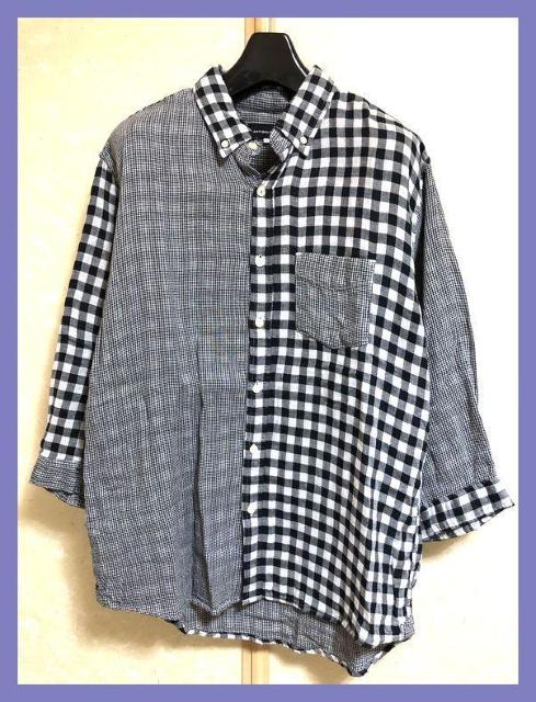 ☆ANTIQU LOTHES☆超美品☆柔らか上質インド綿配色チェック7分袖シャツL☆ < 男性ファッション ☆ANTIQU LOTHES☆超美品☆柔らか上質インド綿配色チェック7分袖シャツL☆ < 男性ファッションの