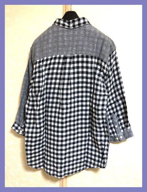 ☆ANTIQU LOTHES☆超美品☆柔らか上質インド綿配色チェック7分袖シャツL☆ < 男性ファッション ☆ANTIQU LOTHES☆超美品☆柔らか上質インド綿配色チェック7分袖シャツL☆ < 男性ファッションの