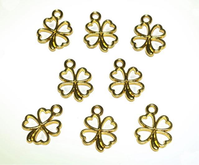 5001 金色のクローバー枠 8個 金属パーツ アクセサリーチャーム ハンドメイド材料 < ペット/手芸/園芸 5001 金色のクローバー枠 8個 金属パーツ アクセサリーチャーム ハンドメイド材料 < ペット/手芸/園芸の