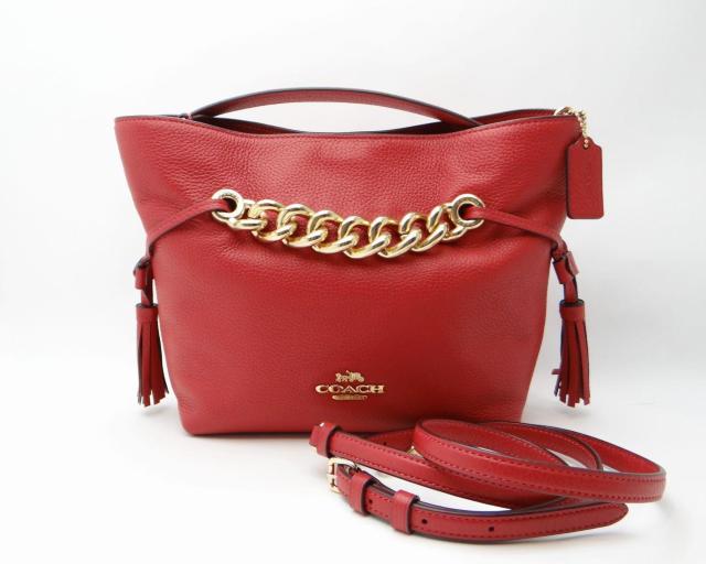 COACH コーチ CE555 アンディ クロスボディ レザー 2WAYショルダーバッグ レッド<USED> < ブランド COACH コーチ CE555 アンディ クロスボディ レザー 2WAYショルダーバッグ レッド<USED> < ブランドの