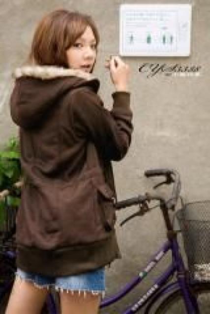 《New》大人気★ムートンファーフード付*モッズコート<ブラウン> < 女性ファッション 《New》大人気★ムートンファーフード付*モッズコート<ブラウン> < 女性ファッションの