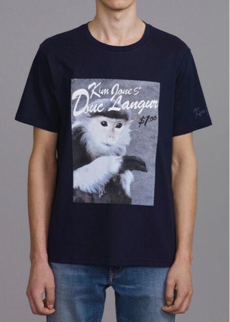 GU×キムジョーンズ・ロゴ&モンキープリントTシャツ。XL < ブランド GU×キムジョーンズ・ロゴ&モンキープリントTシャツ。XL < ブランドの