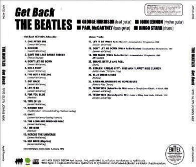Beatles ビートルズ/Get Back 1970 Rare Mix (1CD) < タレントグッズ  Beatles ビートルズ/Get Back 1970 Rare Mix (1CD) < タレントグッズの