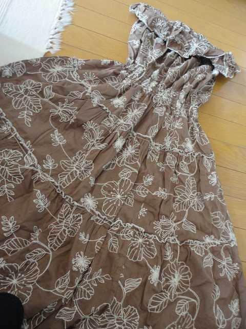 【お嬢様系】 刺繍デザイン膝丈フレアワンピ < 女性ファッション  【お嬢様系】 刺繍デザイン膝丈フレアワンピ  < 女性ファッションの