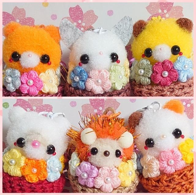 ハンドメイド♪ポンポンマスコット『花カゴinアニマル』ハムスター < ペット/手芸/園芸 ハンドメイド♪ポンポンマスコット『花カゴinアニマル』ハムスター < ペット/手芸/園芸の