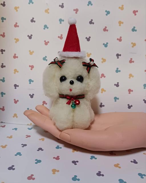 羊毛フェルト クリスマスリボンのふわふわマルチーズ < ペット/手芸/園芸 羊毛フェルト クリスマスリボンのふわふわマルチーズ < ペット/手芸/園芸の